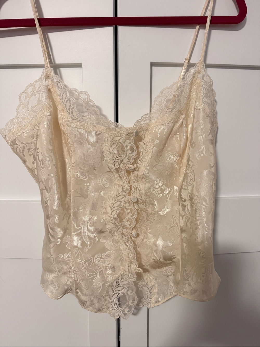 Victoria's Secret Cream Lace Satin Camisole Top